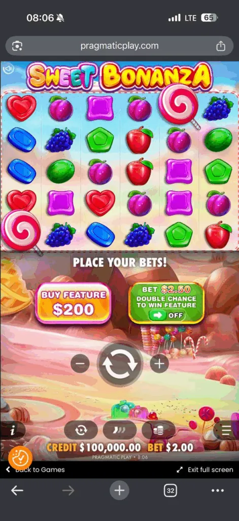 Interface gaming mobile Sweet Bonanza yang dioptimalkan untuk smartphone dan tablet